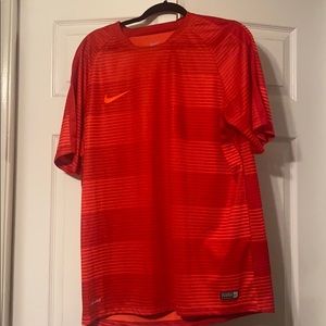 Men’s red nike authentic soccer dri fit